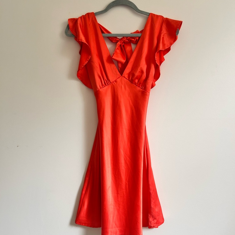 Altar'd State Red Sleeveless V-Neck Sundress